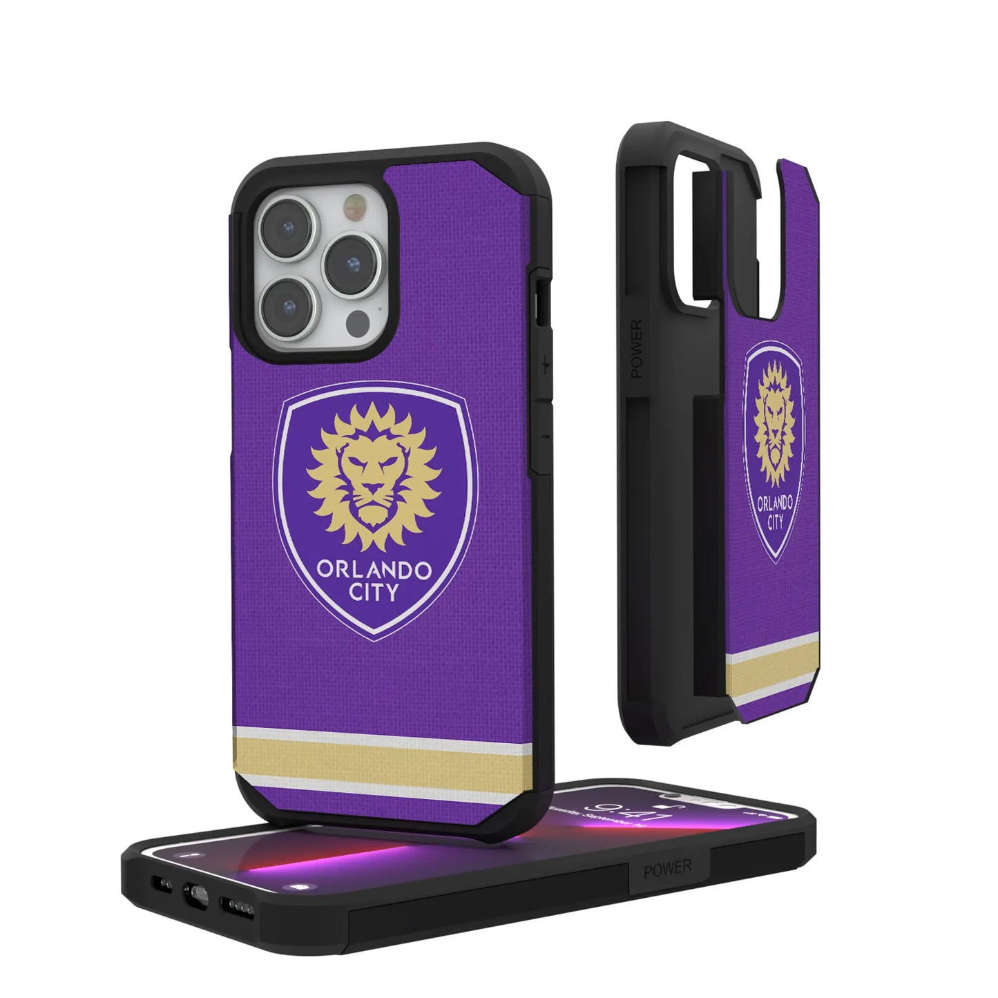 Orlando City Soccer Club Stripe Rugged Phone Case for Apple iPhone