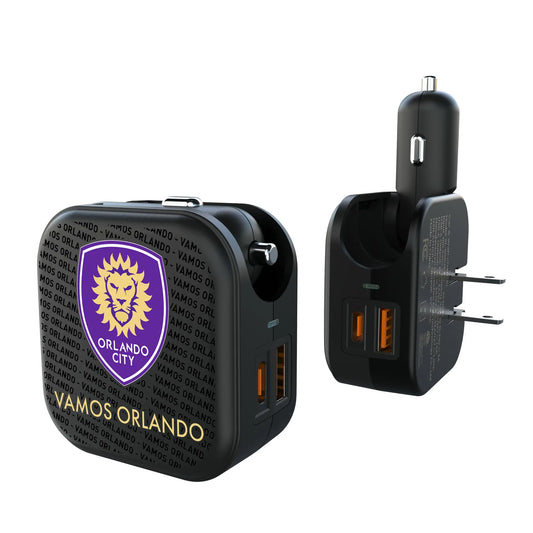 Orlando City Soccer Club Text Backdrop 2 in 1 USB A/C Charger