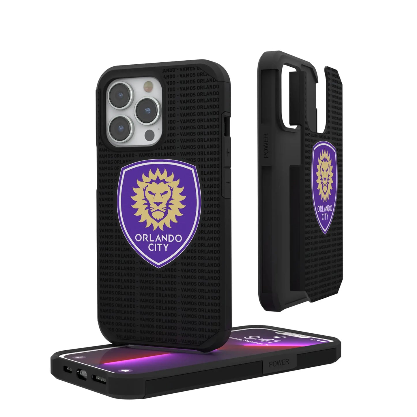 Orlando City Soccer Club Text Backdrop Rugged Phone Case for Apple iPhone