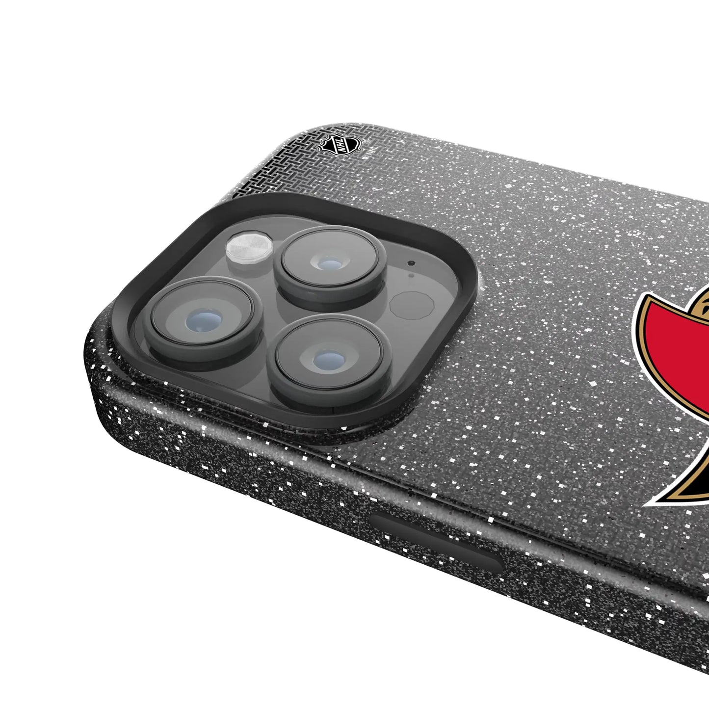 Ottawa Senators Linen Black Bling Phone Case for Apple iPhone