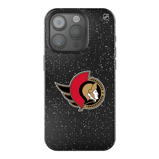 Ottawa Senators Linen Black Bling Phone Case for Apple iPhone