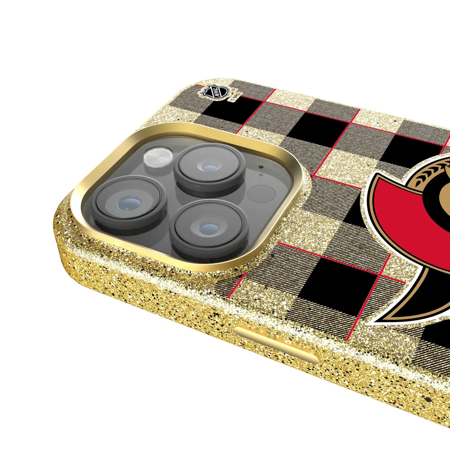 Ottawa Senators Plaid Bling Phone Case for Apple iPhone