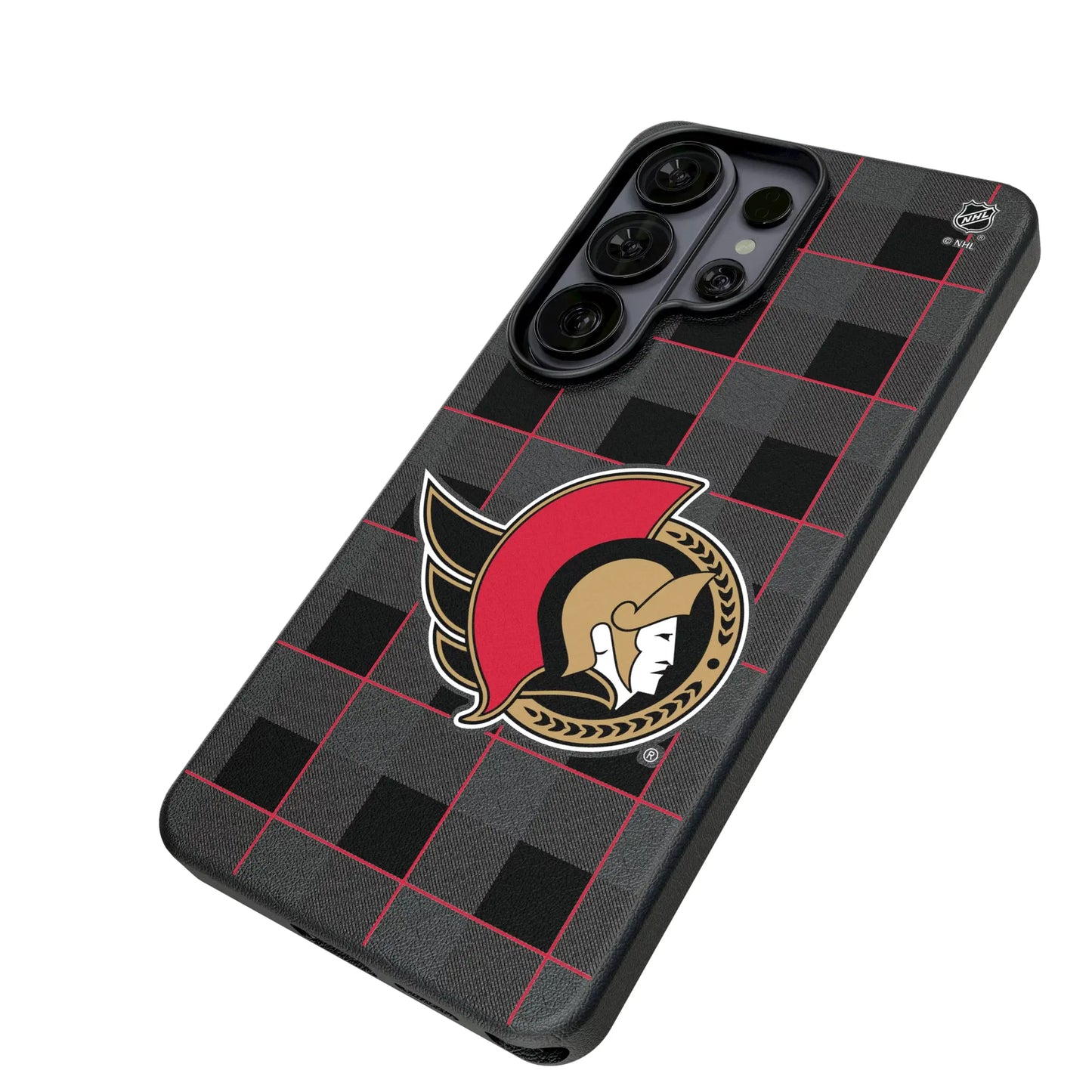 Ottawa Senators Plaid MagSafe Compatible Phone Case for Samsung Galaxy