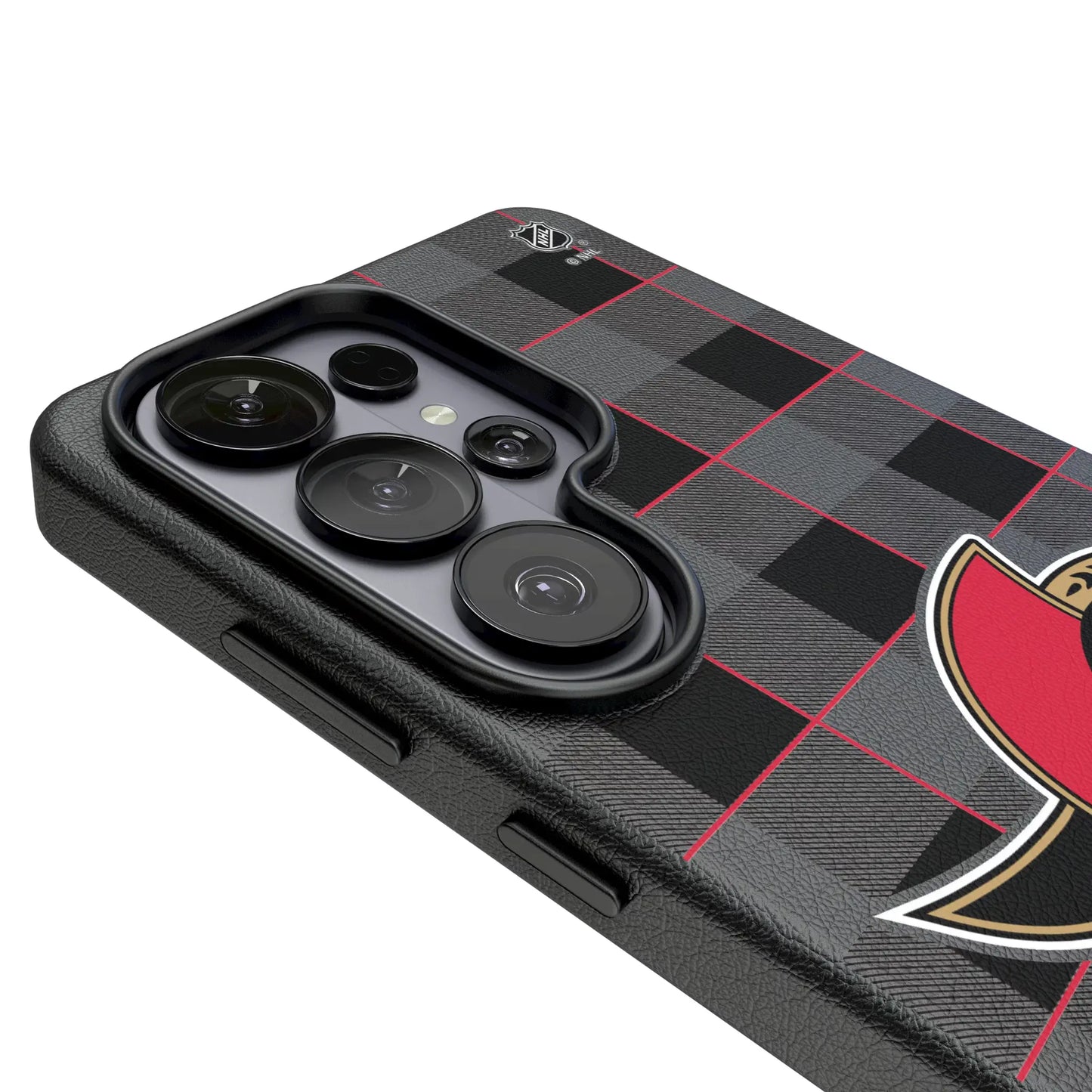 Ottawa Senators Plaid MagSafe Compatible Phone Case for Samsung Galaxy
