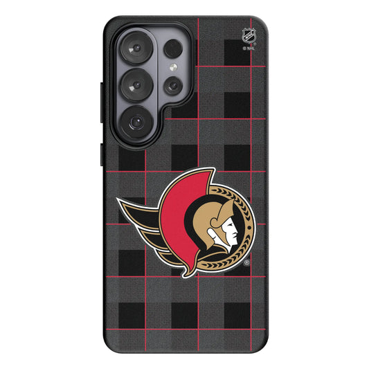 Ottawa Senators Plaid MagSafe Compatible Phone Case for Samsung Galaxy