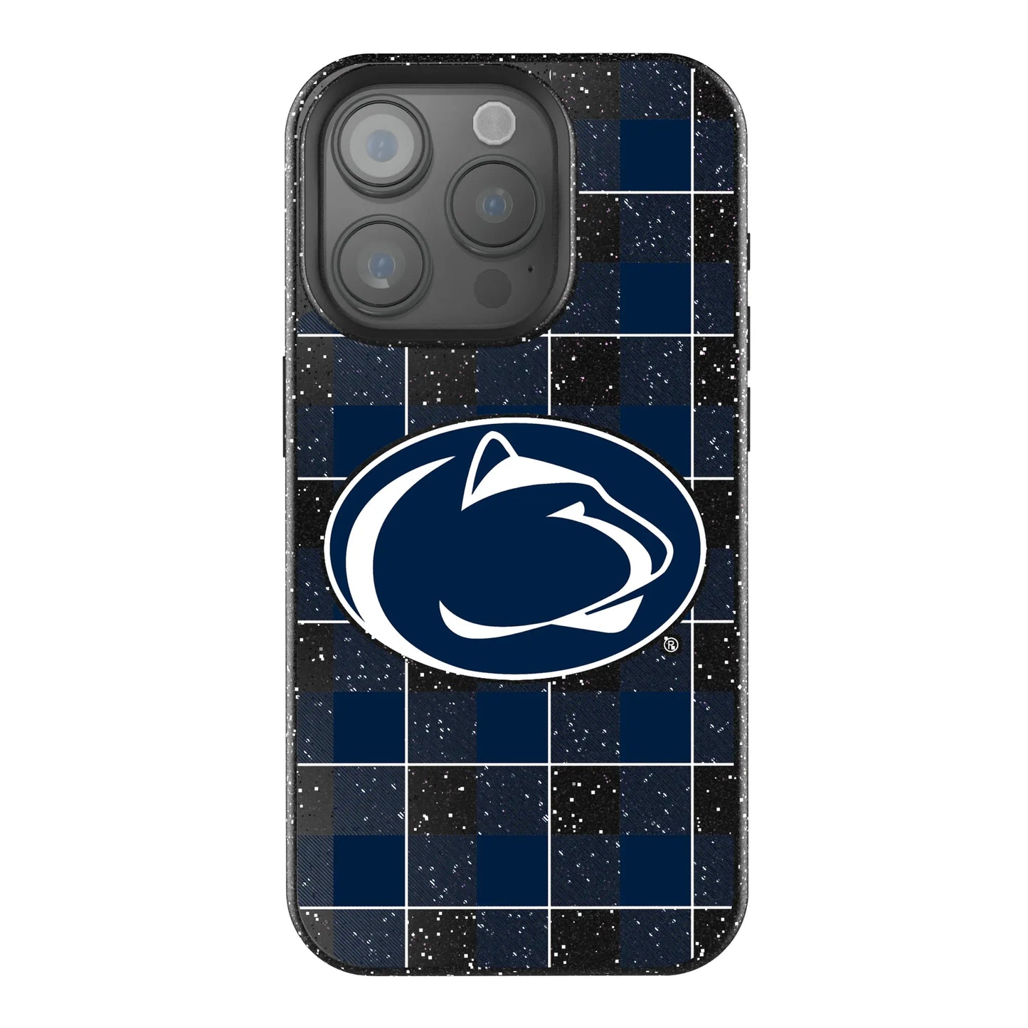 Pennsylvania State University Nittany Lions Plaid Black Bling Phone Case for Apple iPhone