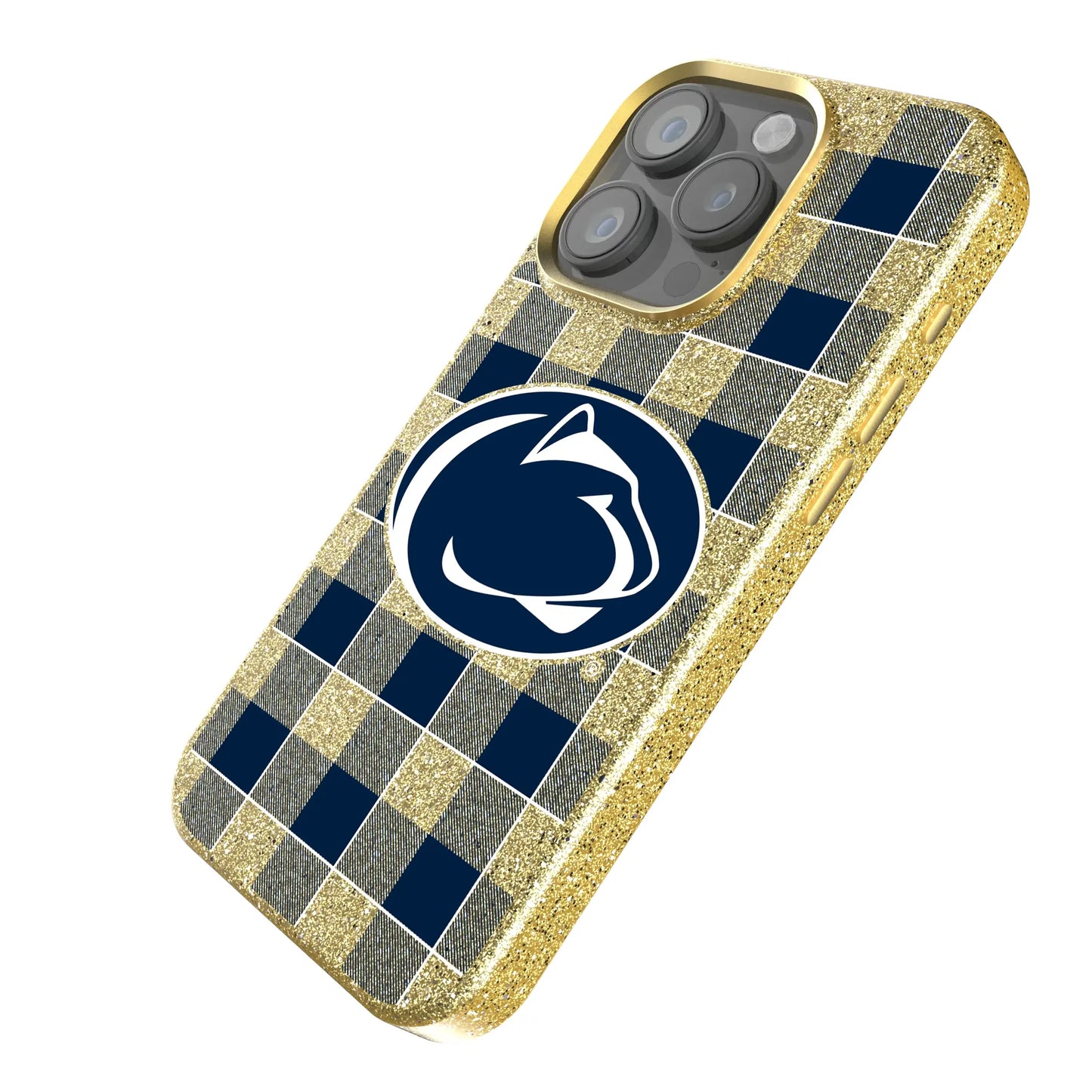 Pennsylvania State University Nittany Lions Plaid Bling Phone Case for Apple iPhone