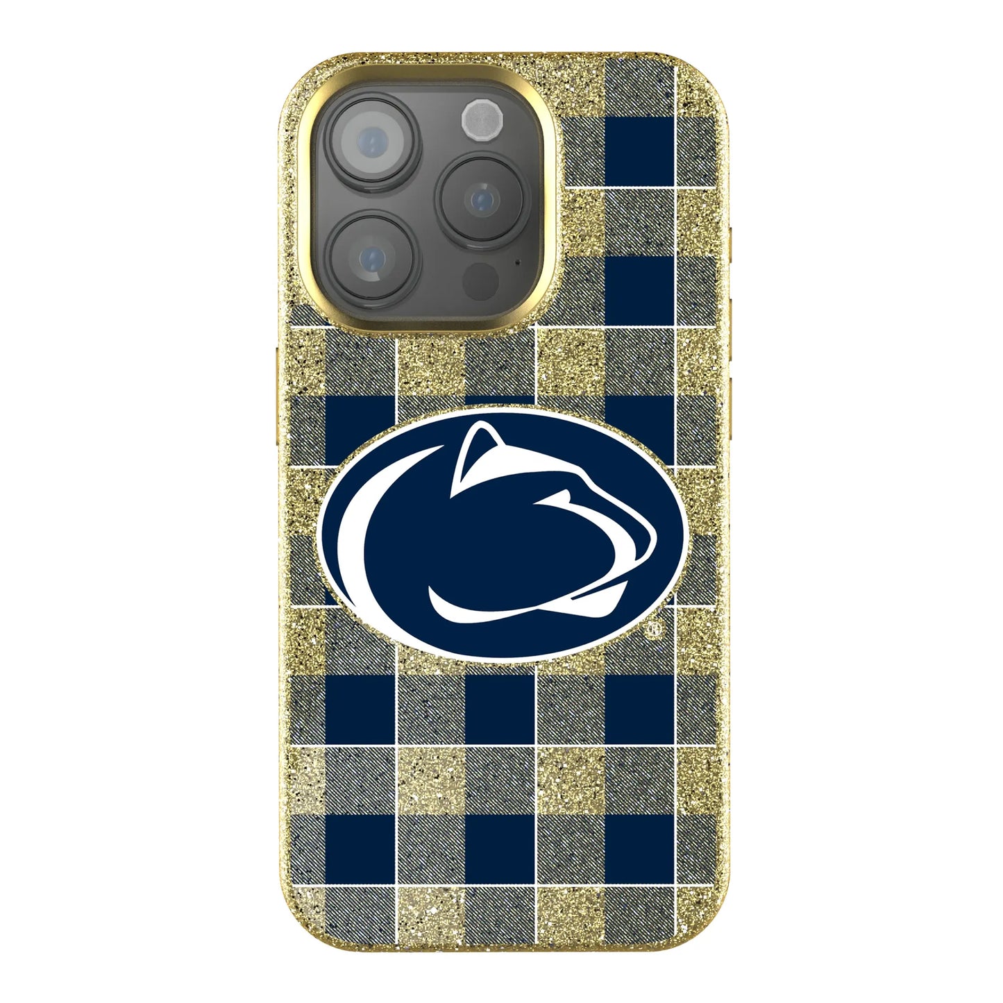 Pennsylvania State University Nittany Lions Plaid Bling Phone Case for Apple iPhone