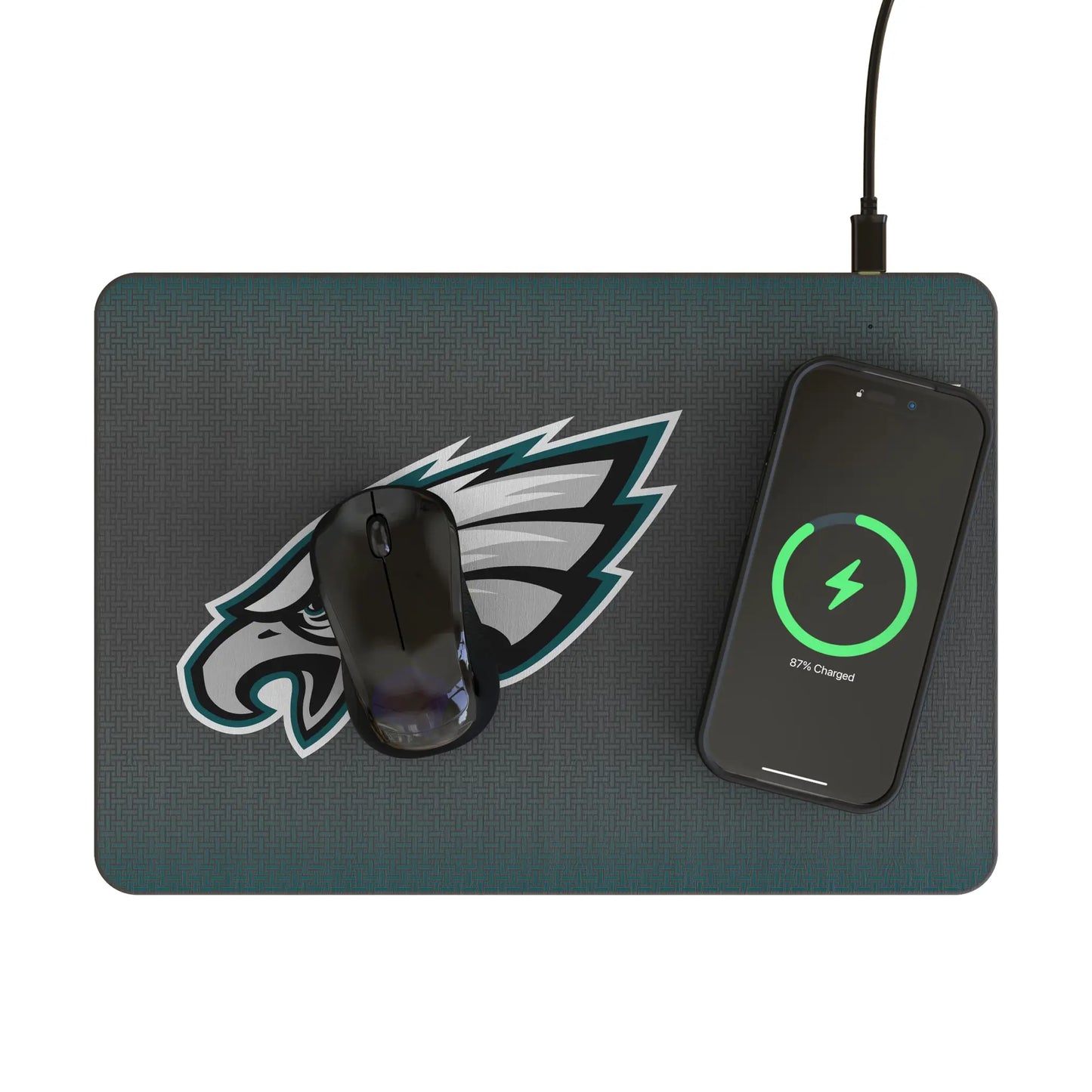 Philadelphia Eagles Linen 15-Watt Wireless Charger and Mouse Pad