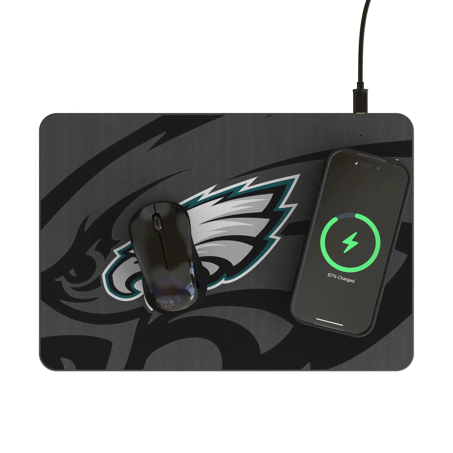 Philadelphia Eagles Monocolor Tilt 15-Watt Wireless Charger and Mouse Pad