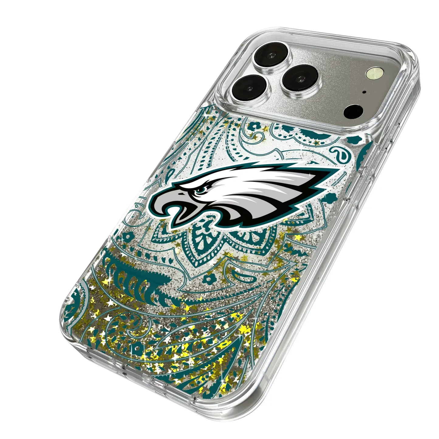 Philadelphia Eagles Paisley Glitter Phone Case for Apple iPhone