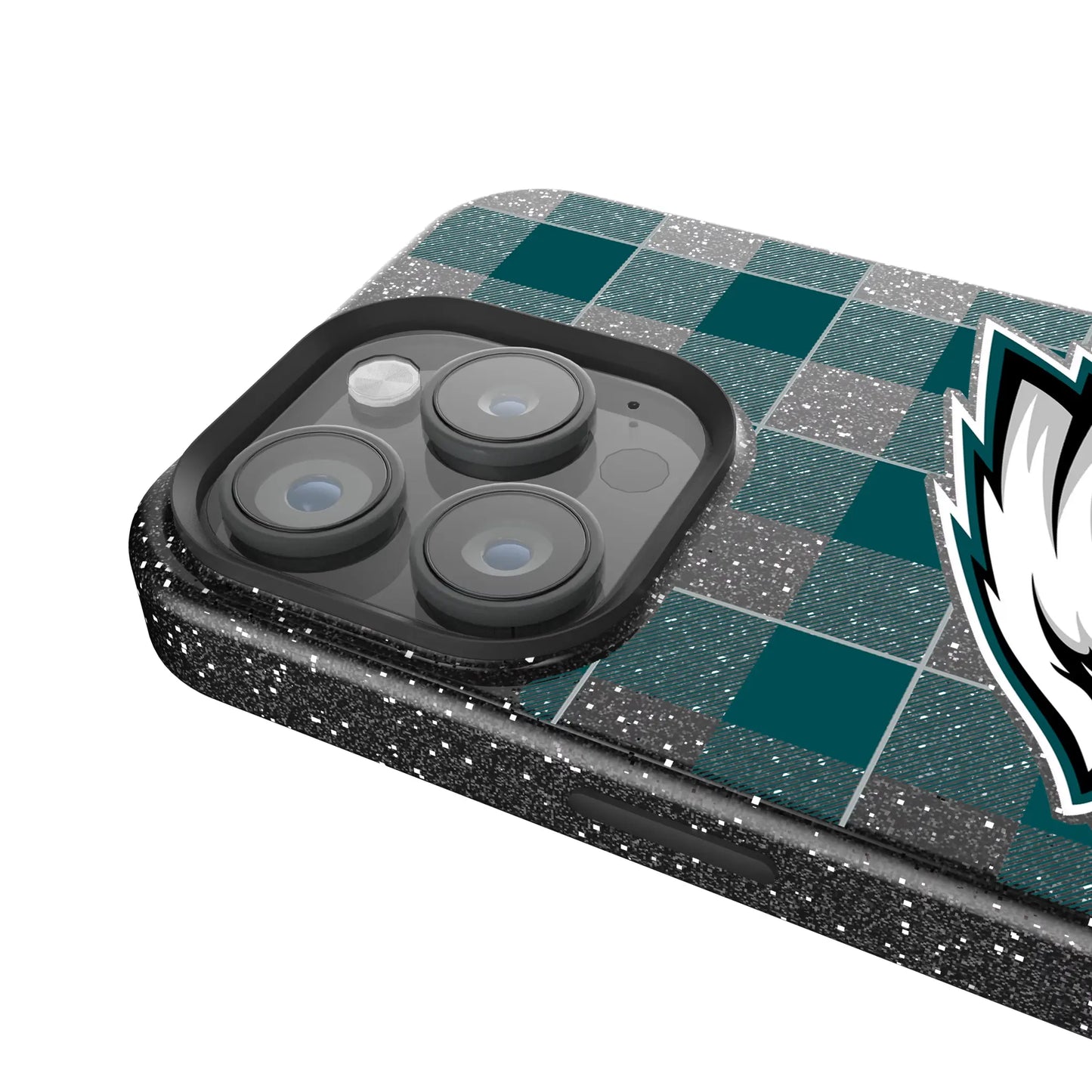 Philadelphia Eagles Plaid Black Bling Phone Case for Apple iPhone