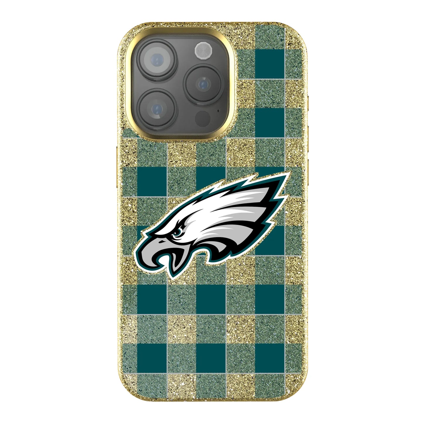 Philadelphia Eagles Plaid Bling Phone Case for Apple iPhone