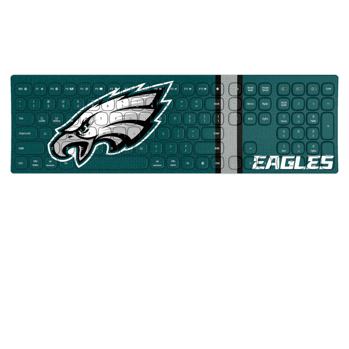 Philadelphia Eagles Stripe Curved Wireless Keyboard