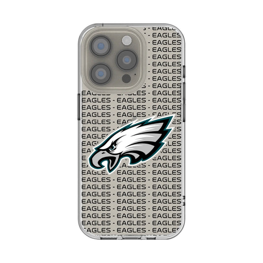 Philadelphia Eagles Text Backdrop Clear Phone Case for Apple iPhone