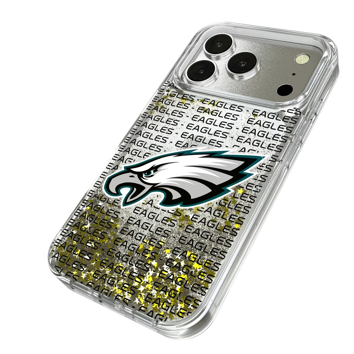 Philadelphia Eagles Text Backdrop Glitter Phone Case for Apple iPhone