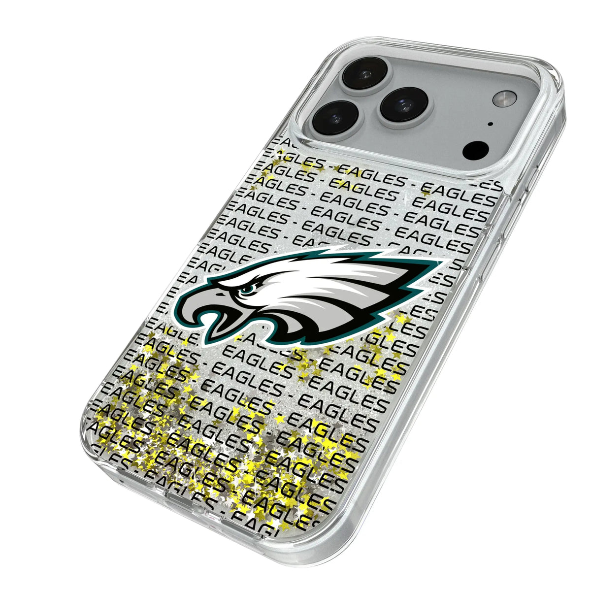 Philadelphia Eagles Text Backdrop Glitter Phone Case for Apple iPhone