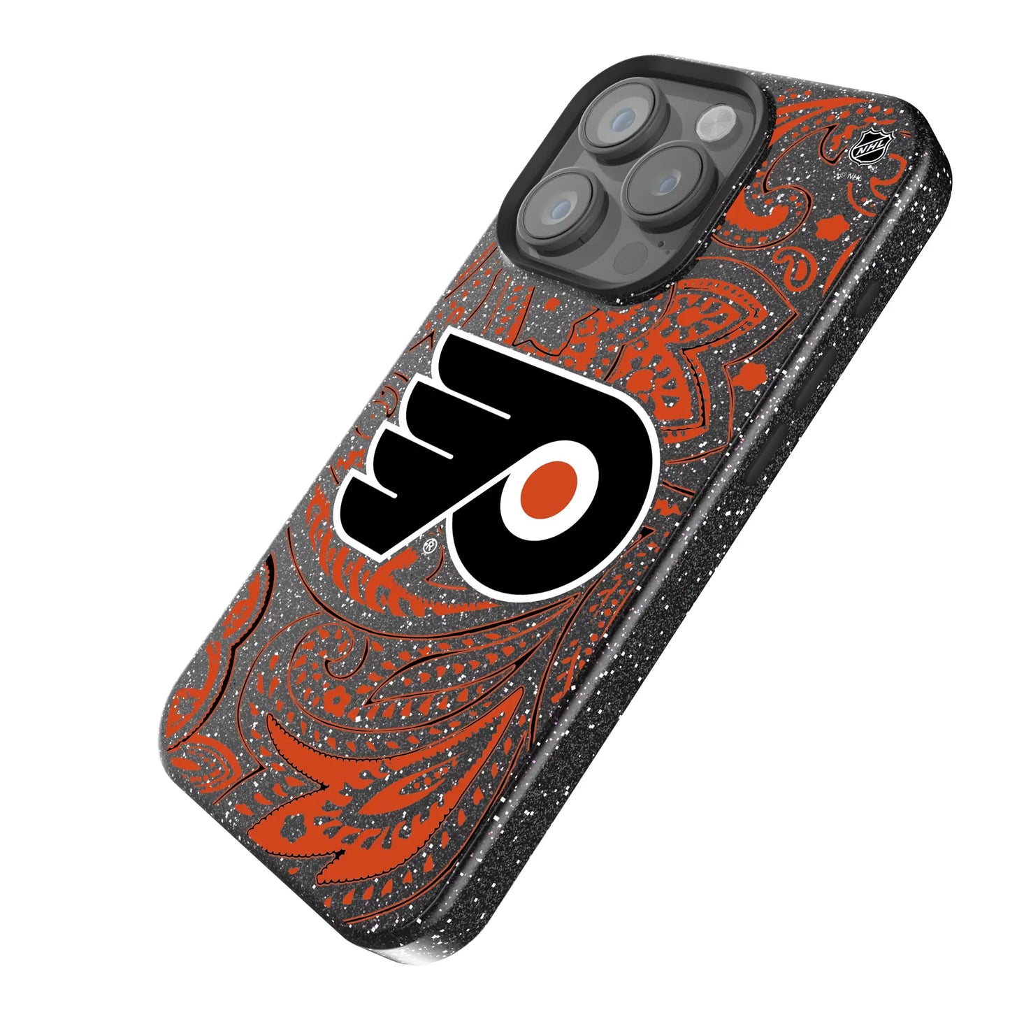 Philadelphia Flyers Paisley Black Bling Phone Case for Apple iPhone