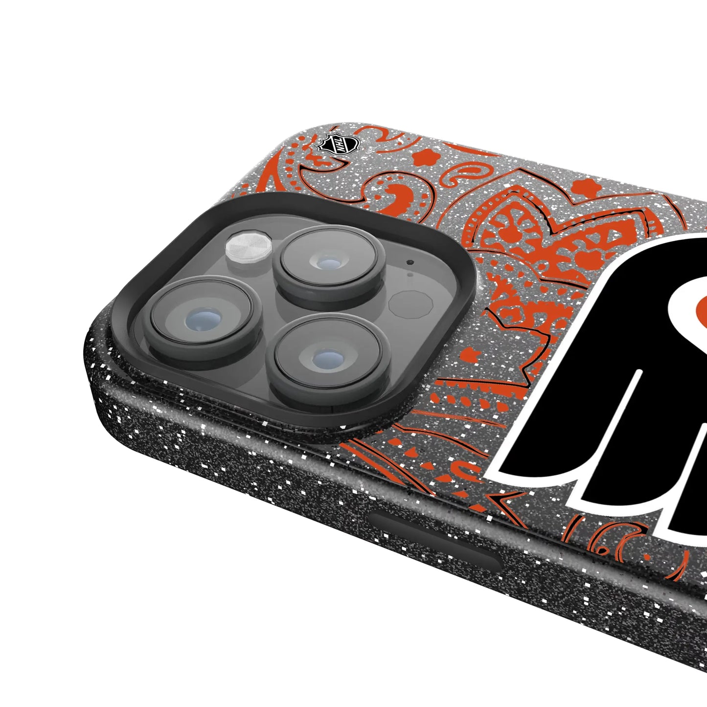 Philadelphia Flyers Paisley Black Bling Phone Case for Apple iPhone