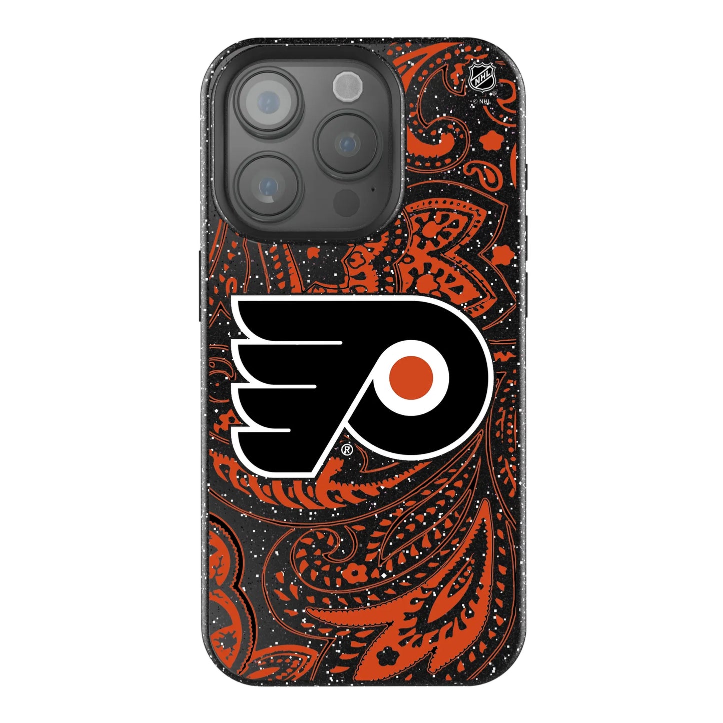 Philadelphia Flyers Paisley Black Bling Phone Case for Apple iPhone