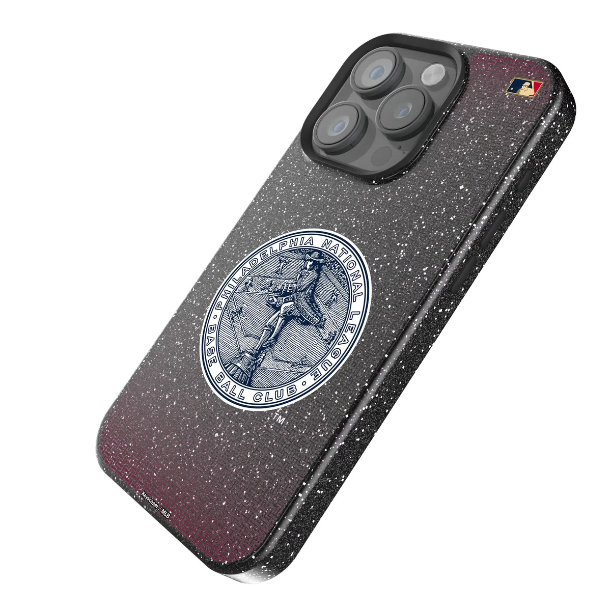 Philadelphia Phillies 1915-1943 - Cooperstown Collection Linen Black Bling Phone Case for Apple iPhone