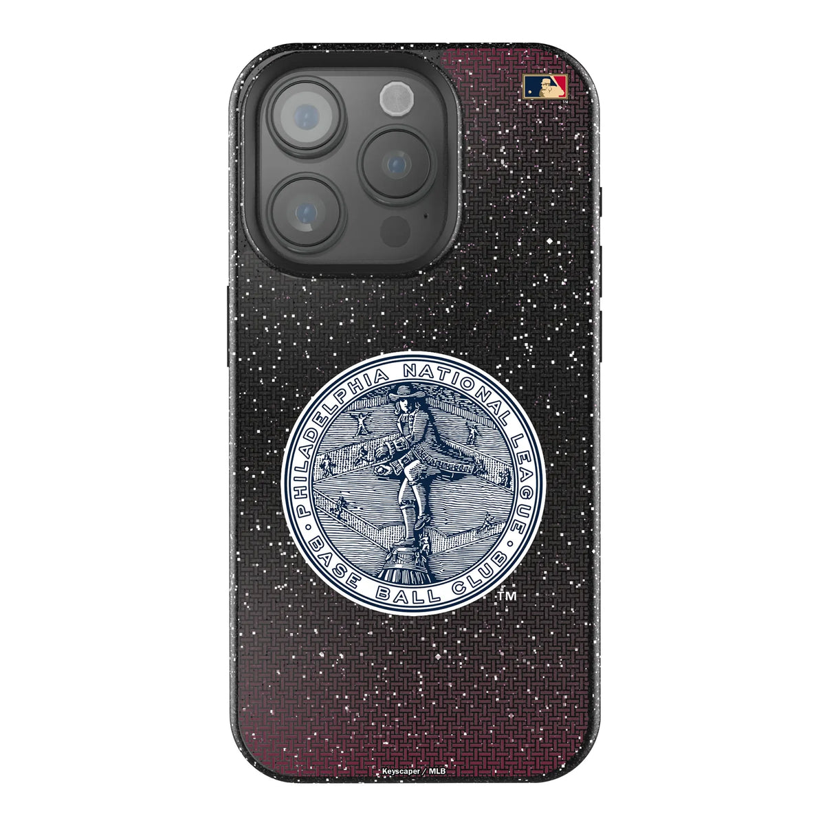 Philadelphia Phillies 1915-1943 - Cooperstown Collection Linen Black Bling Phone Case for Apple iPhone