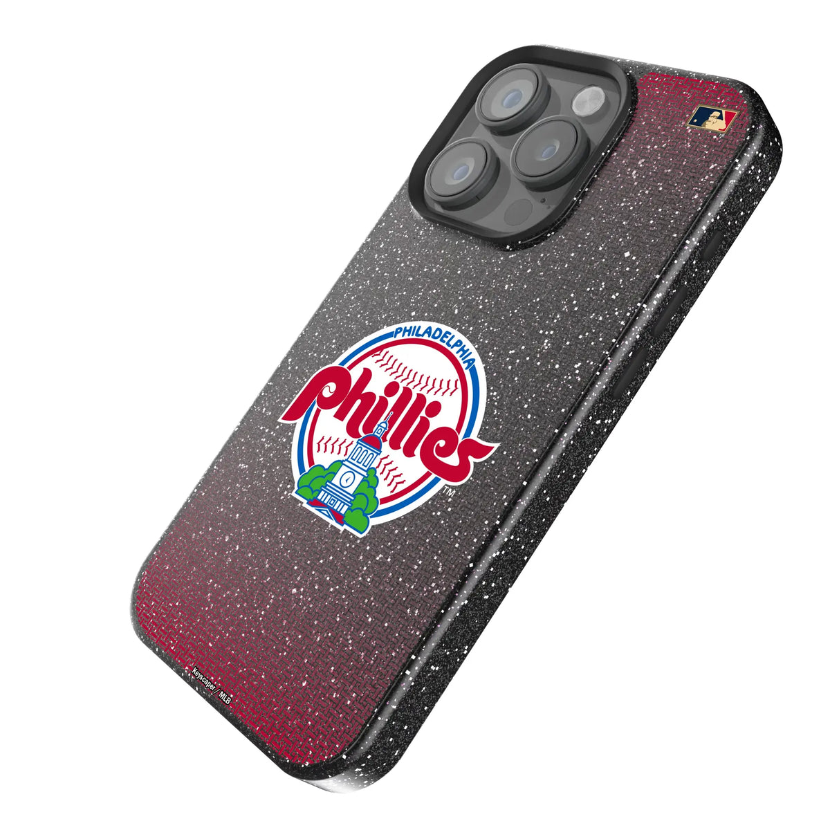 Philadelphia Phillies 1984-1991 - Cooperstown Collection Linen Black Bling Phone Case for Apple iPhone
