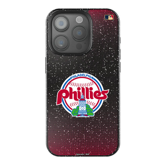 Philadelphia Phillies 1984-1991 - Cooperstown Collection Linen Black Bling Phone Case for Apple iPhone