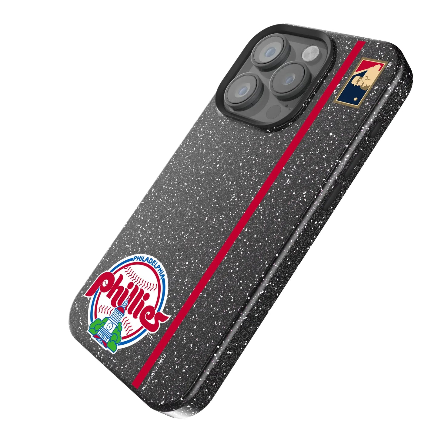 Philadelphia Phillies 1984-1991 - Cooperstown Collection Sidebar Black Bling Phone Case for Apple iPhone