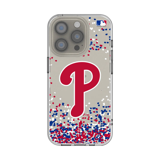 Philadelphia Phillies Confetti Clear Phone Case for Apple iPhone