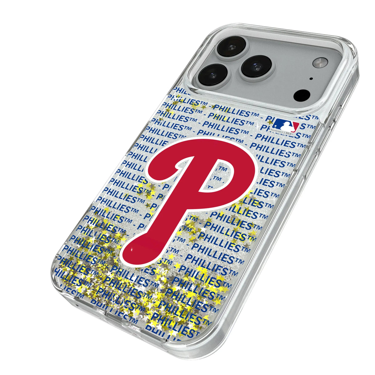 Philadelphia Phillies Text Backdrop Glitter Phone Case for Apple iPhone