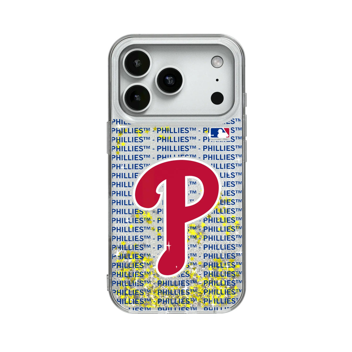 Philadelphia Phillies Text Backdrop Glitter Phone Case for Apple iPhone