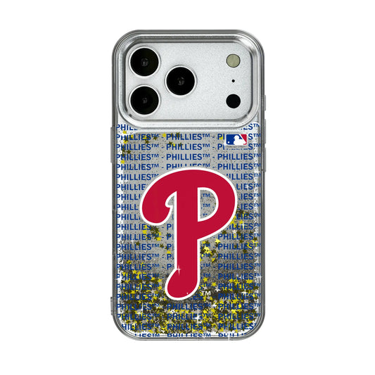 Philadelphia Phillies Text Backdrop Glitter Phone Case for Apple iPhone