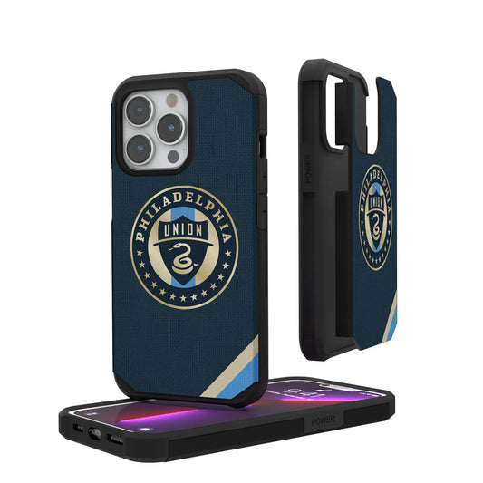 Philadelphia Union Diagonal Stripe Rugged Phone Case for Apple iPhone