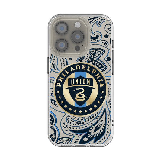 Philadelphia Union Paisley Clear Phone Case for Apple iPhone