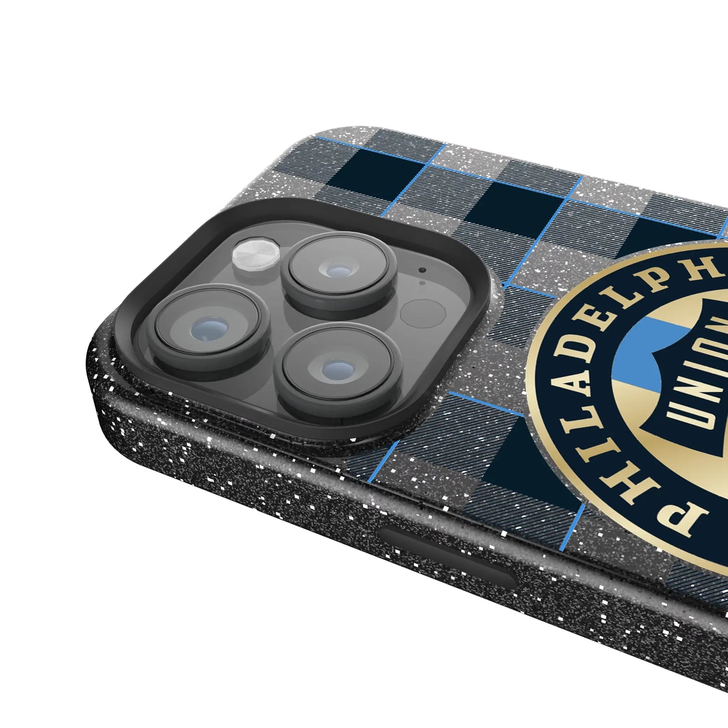 Philadelphia Union Plaid Black Bling Phone Case for Apple iPhone