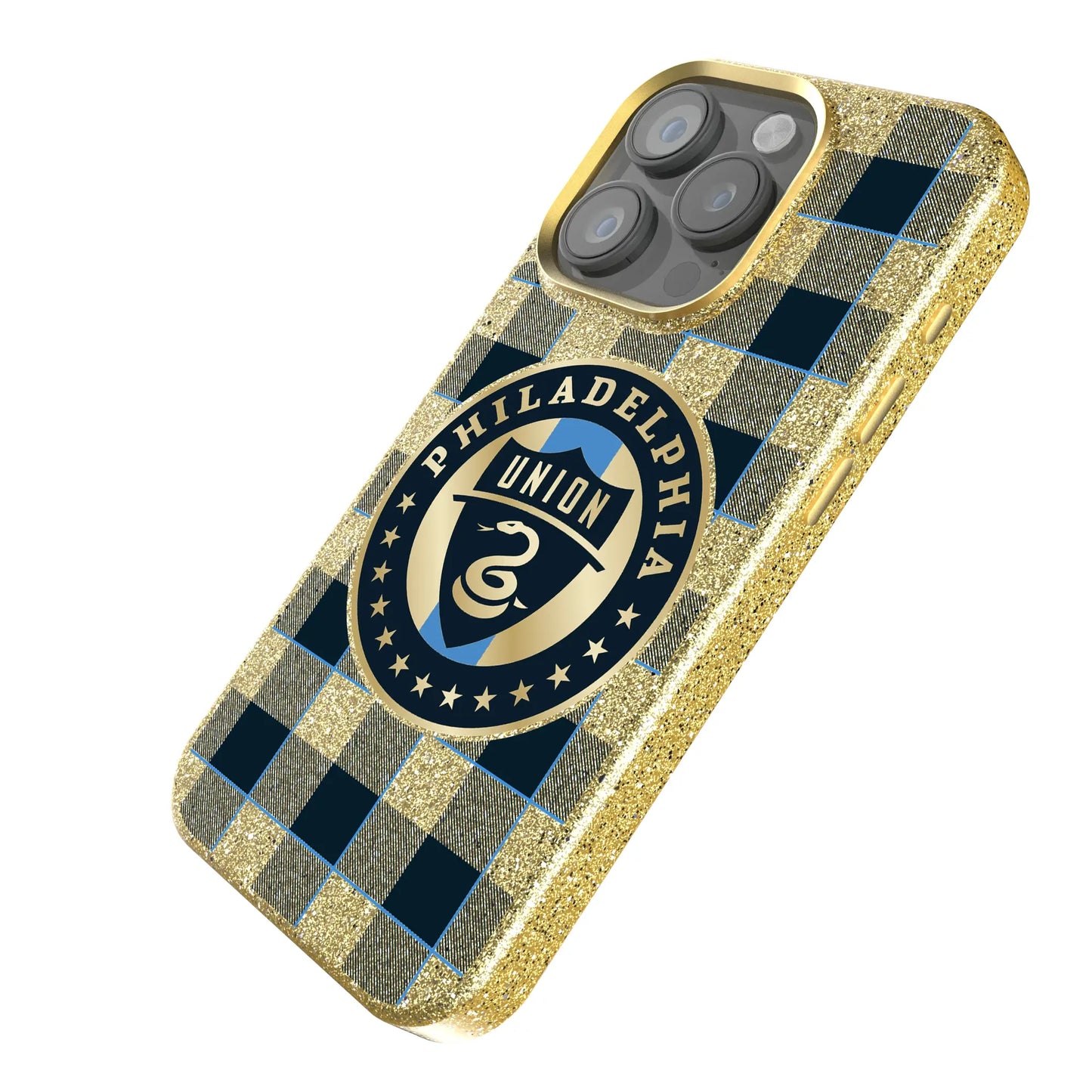 Philadelphia Union Plaid Bling Phone Case for Apple iPhone