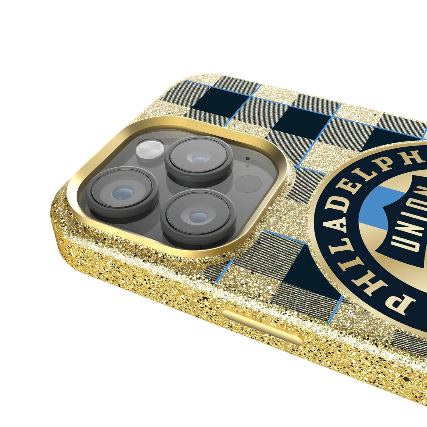 Philadelphia Union Plaid Bling Phone Case for Apple iPhone