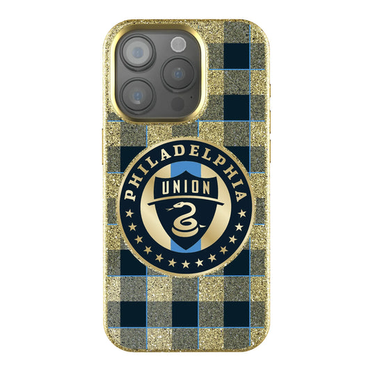 Philadelphia Union Plaid Bling Phone Case for Apple iPhone