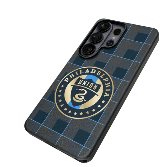 Philadelphia Union Plaid MagSafe Compatible Phone Case for Samsung Galaxy