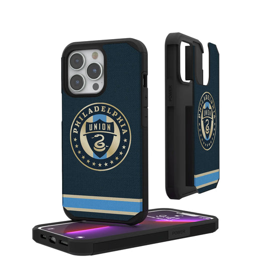 Philadelphia Union Stripe Rugged Phone Case for Apple iPhone