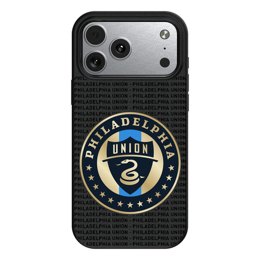 Philadelphia Union Text Backdrop MagSafe Compatible Phone Case for Apple iPhone