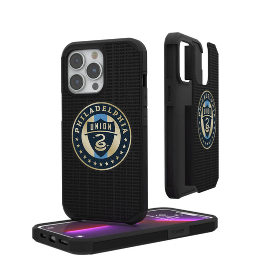 Philadelphia Union Text Backdrop Rugged Phone Case for Apple iPhone