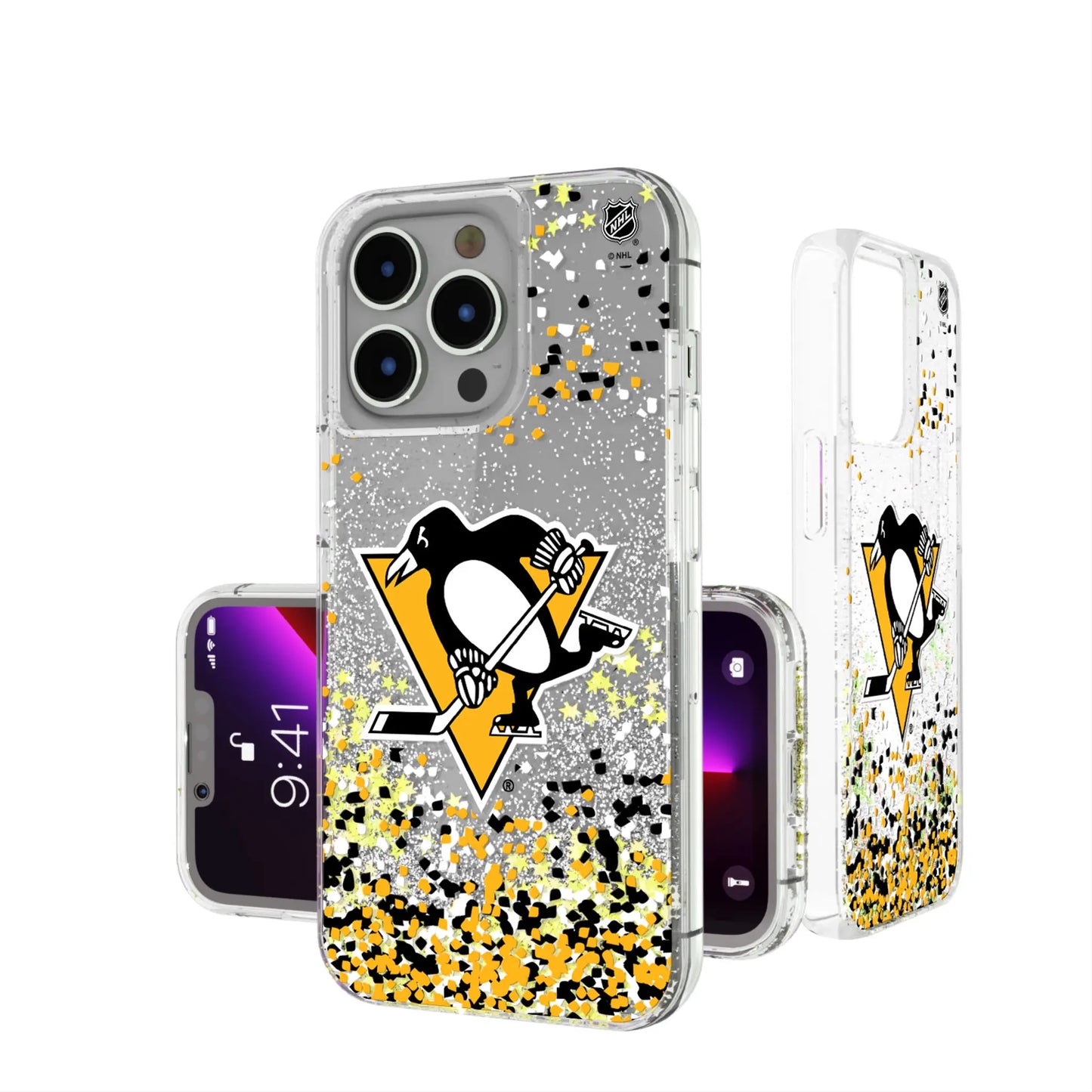 Pittsburgh Penguins Confetti Glitter Phone Case for Apple iPhone