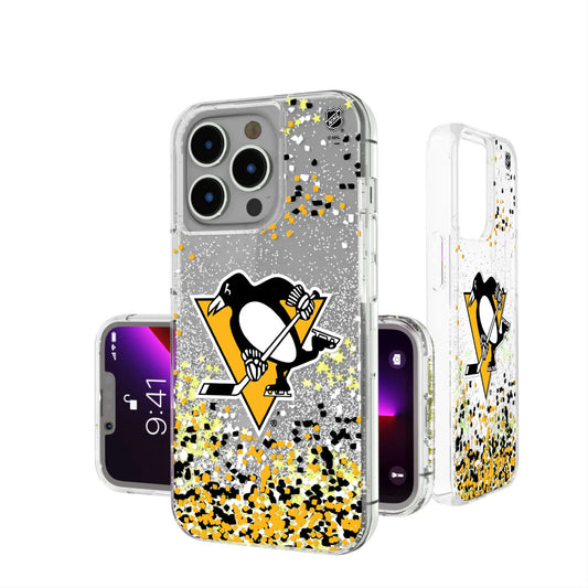 Pittsburgh Penguins Confetti Glitter Phone Case for Apple iPhone