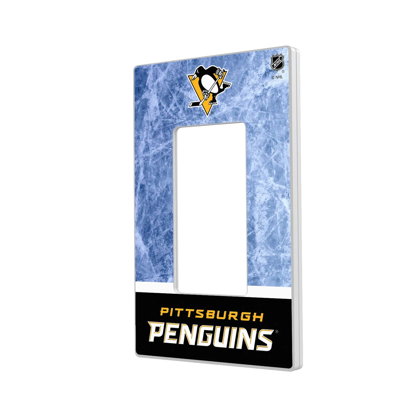Pittsburgh Penguins Ice Wordmark Hidden-Screw Light Switch Plate