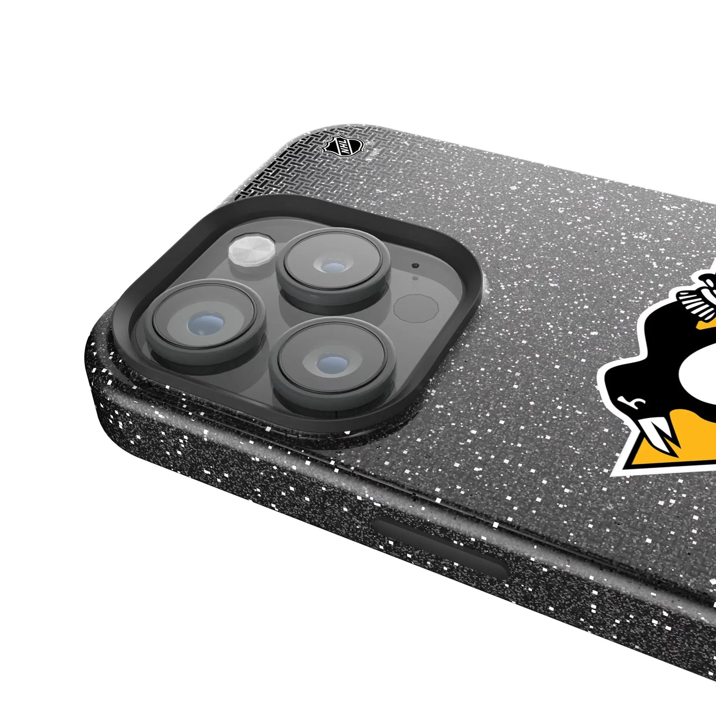 Pittsburgh Penguins Linen Black Bling Phone Case for Apple iPhone