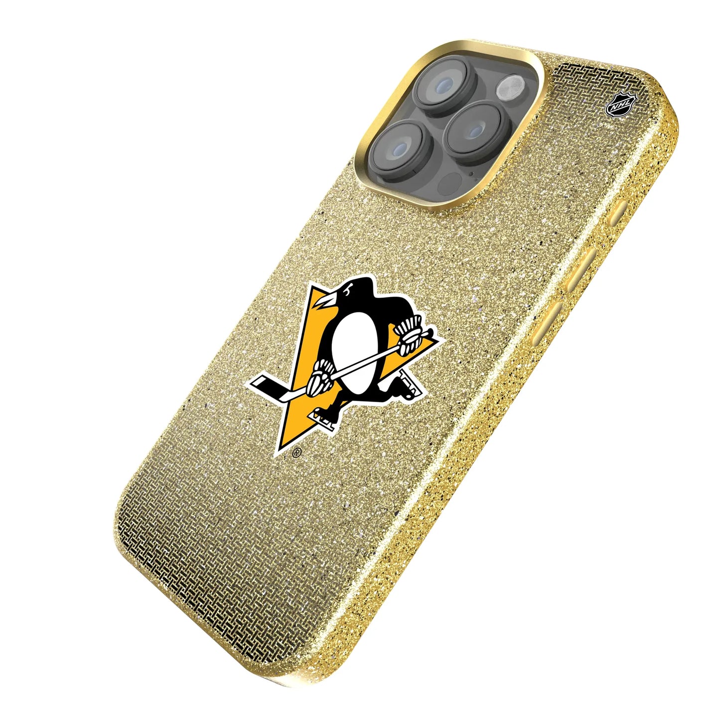 Pittsburgh Penguins Linen Bling Phone Case for Apple iPhone