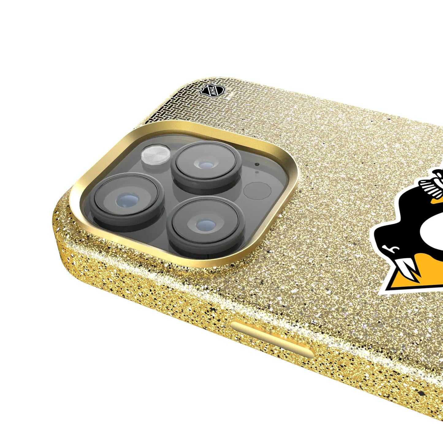 Pittsburgh Penguins Linen Bling Phone Case for Apple iPhone