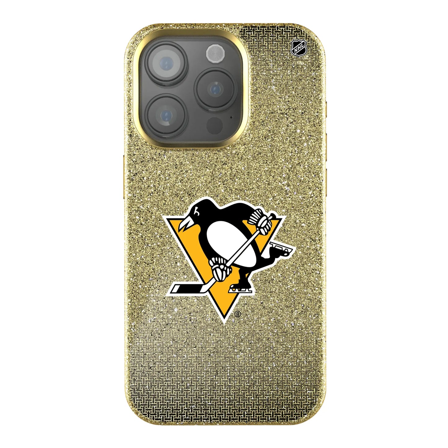 Pittsburgh Penguins Linen Bling Phone Case for Apple iPhone